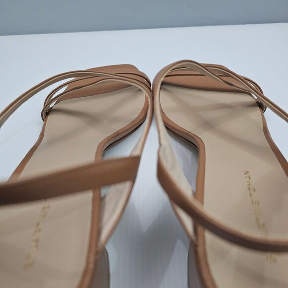 Stuart Weitzman Oasis 50mm Sandal Womens 8.5 Tan Leather Strappy Slingback Heel - Picture 12 of 16